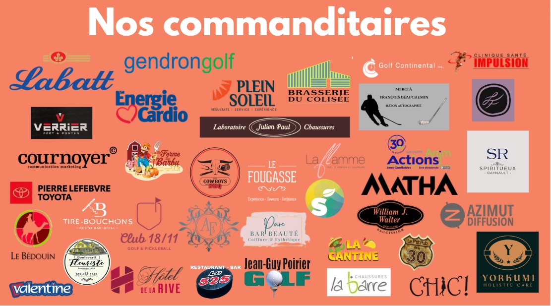 Logos des 38 commanditaires du tournoi